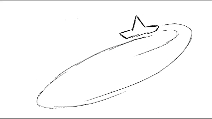 A star cutting its own line